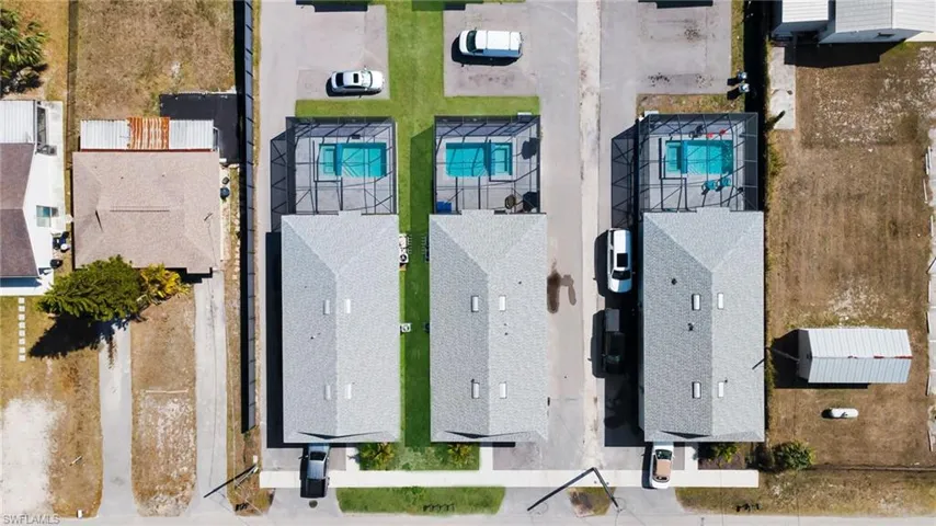 Aerial view of residential area