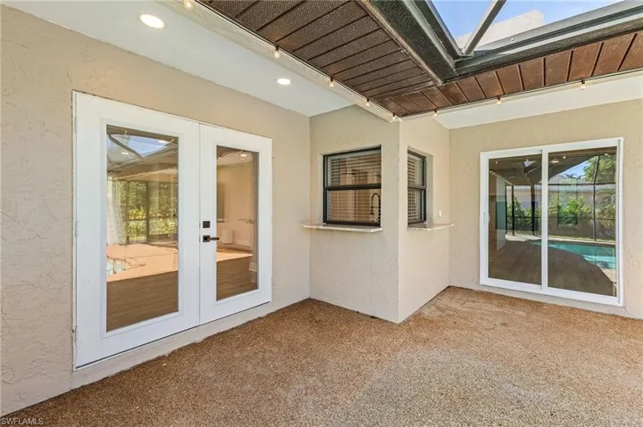 View of patio featuring french doors