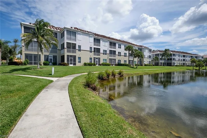 View of community with a water view