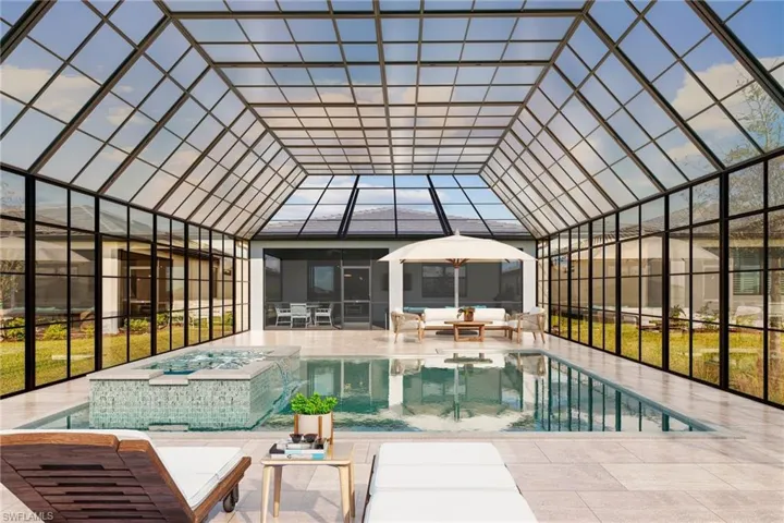 Virtually staged pool and cabana