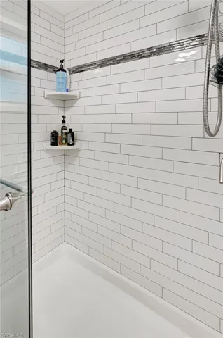 Bathroom with a tile shower