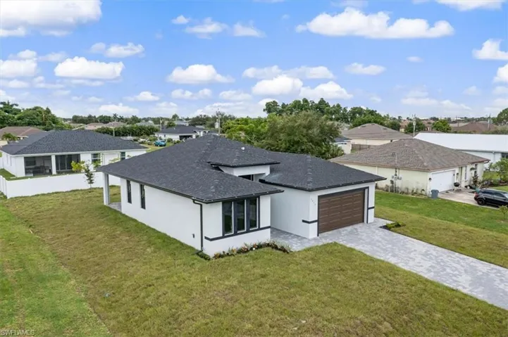 View of front of home with a front yard