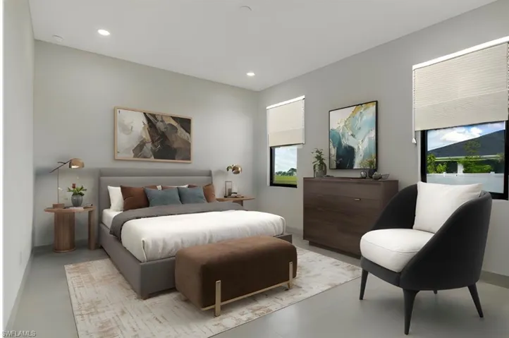 Virtual staging of master bedroom