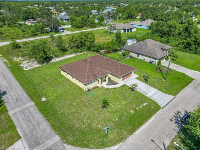Aerial view of residential area
