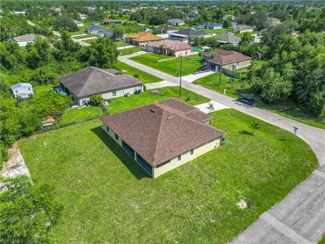 Aerial perspective of suburban area