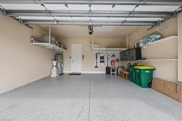 Garage with electric water heater