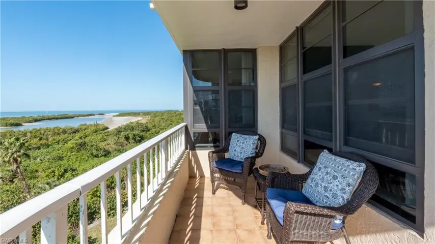Balcony with a water view