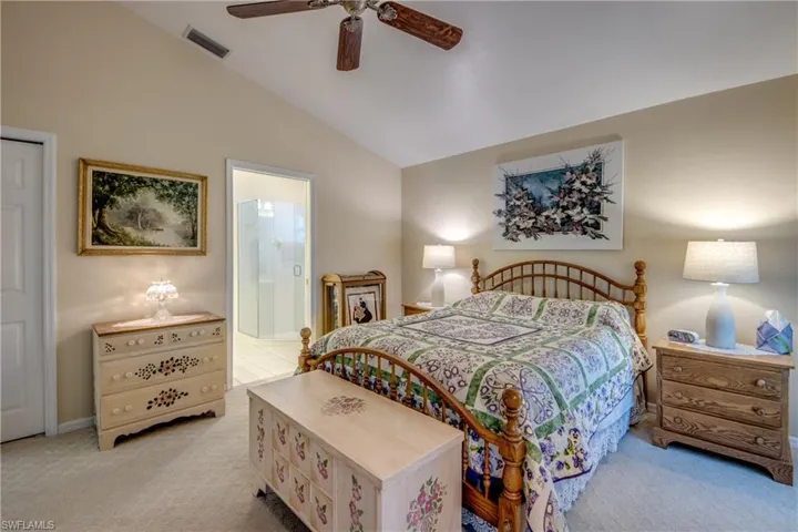 Owners suite looking to ensuite Master Bath.  Large walk-in closet on left.