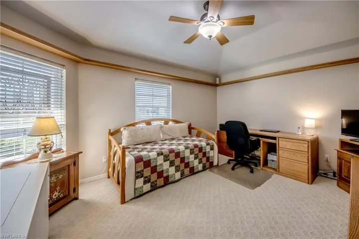 This roomy Den has ample space for an office and a hobby enthusiast.
