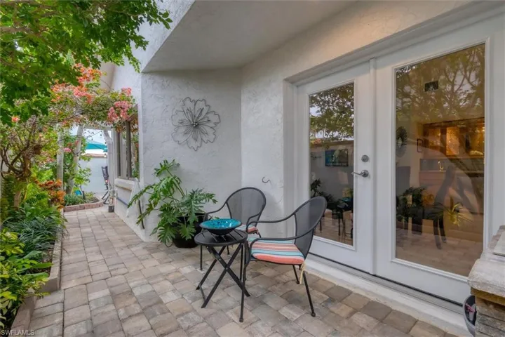 View of patio featuring french doors