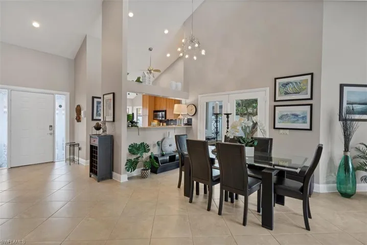Tiled dining space