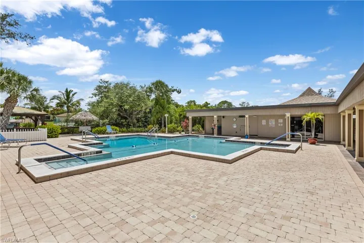 Clubhouse lap pool with remodeled stone
