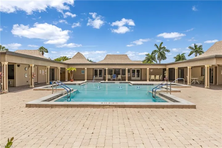 View of pool, clubhouse from the patio