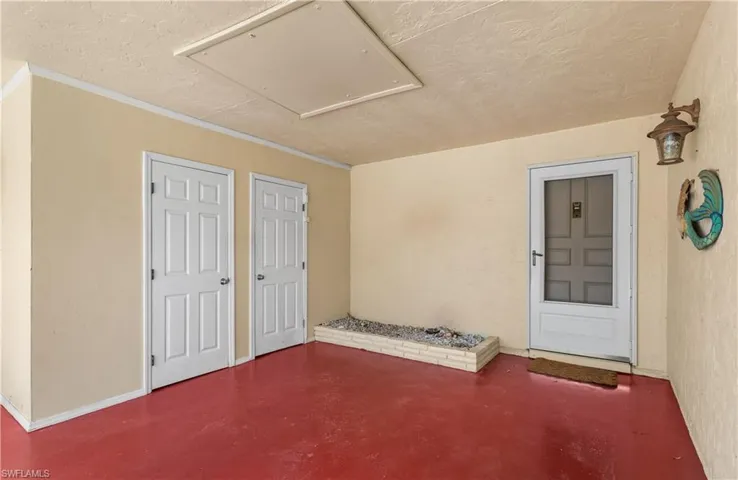 Exterior entry with storage large closet