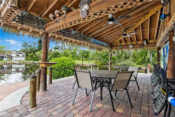 Outdoor Tiki Bar with Marina views
