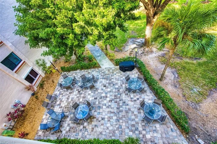 Aerial view of patio