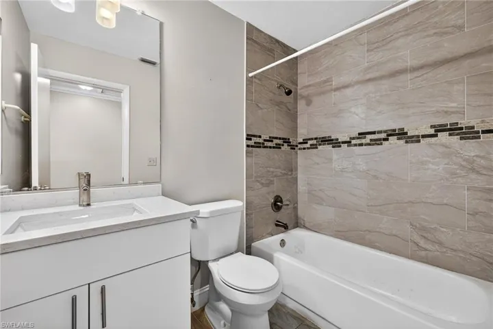 Bathroom with  shower combination and vanity