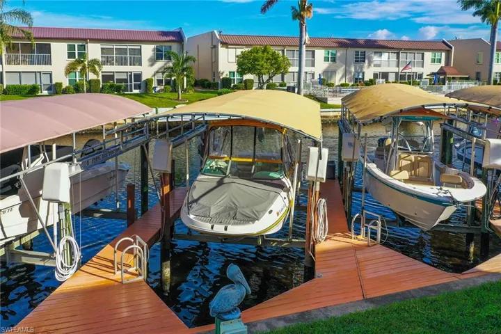 Dock area with boat lift
