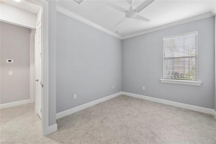 Guest bedroom, just outside the door to the right, is a linen closet