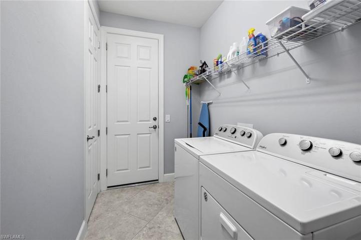 Laundry room, door leads to garage