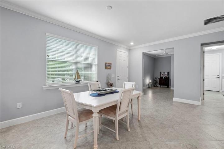 Dining area has plenty of natural light