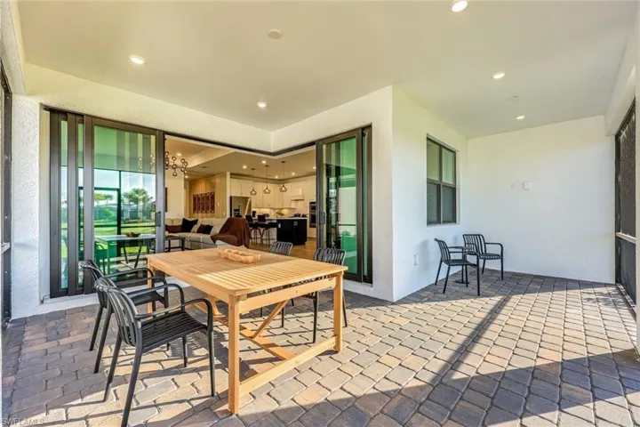 View of patio with outdoor dining space