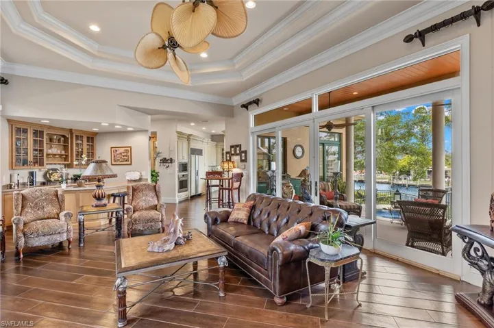 FAMILY ROOM, WET BAR AND KITCHEN