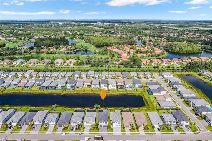 Drone view of lake