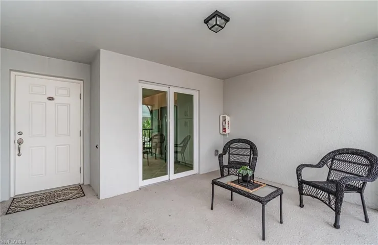 Living area with carpet