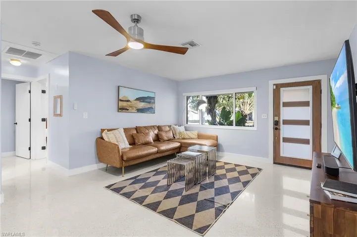 Living area with Terrazon Floors
