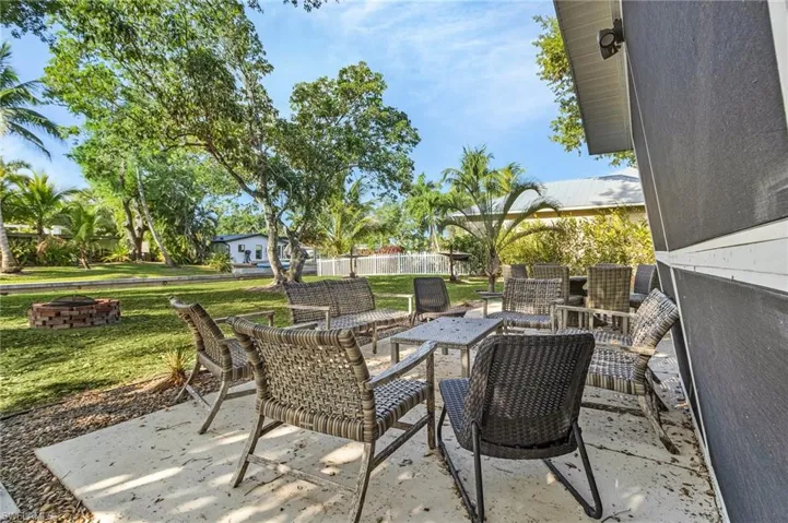 View of patio / terrace featuring a fire pit