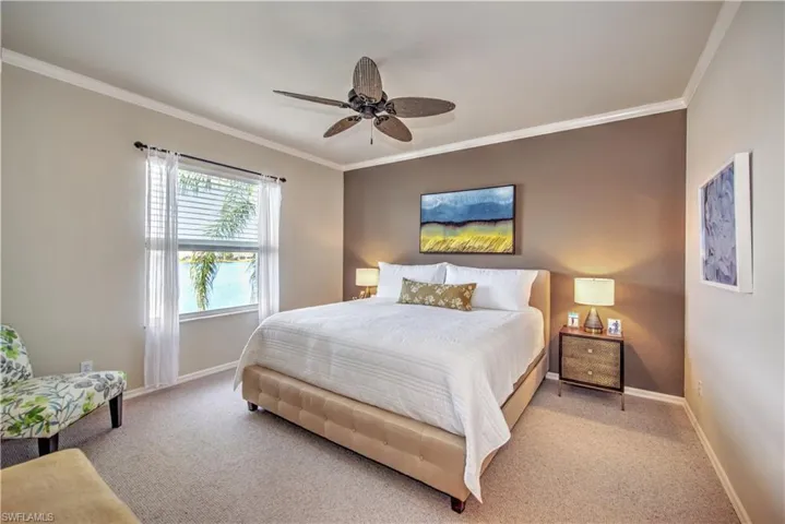 Primary Bedroom overlooks the lake. It's a million-dollar view!