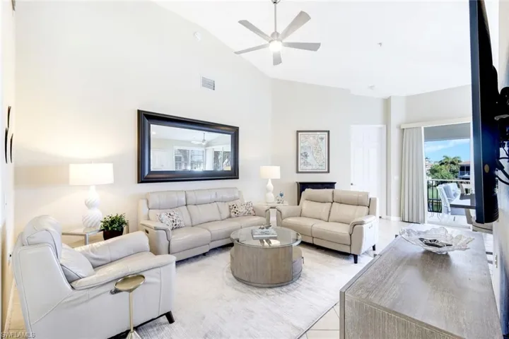 Inviting bright living room, neutral colors