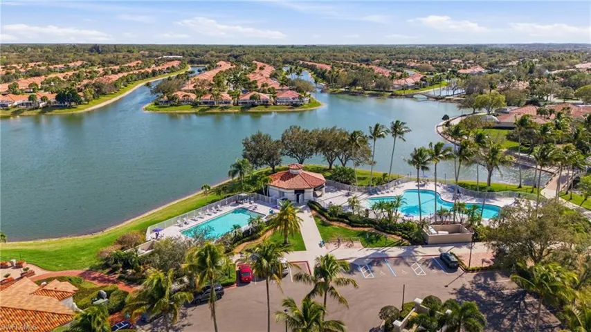 Overhead perspective highlighting the central North Naples location.