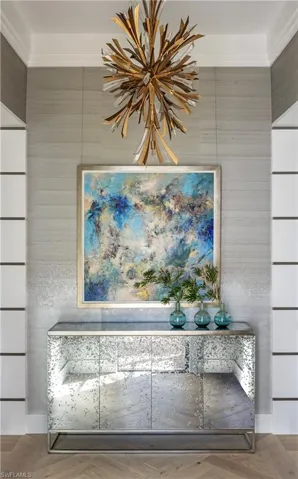 Interior details featuring parquet flooring