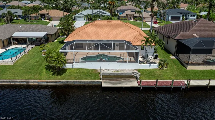 aerial of back of the home