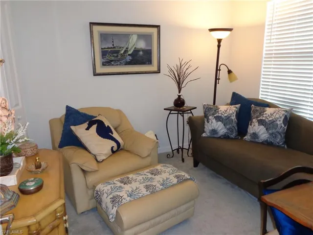 View of carpeted living area