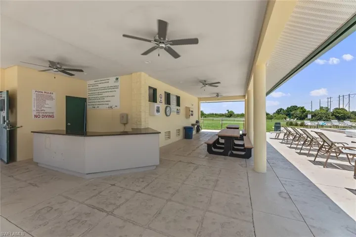 View of patio / terrace featuring a ceiling fan