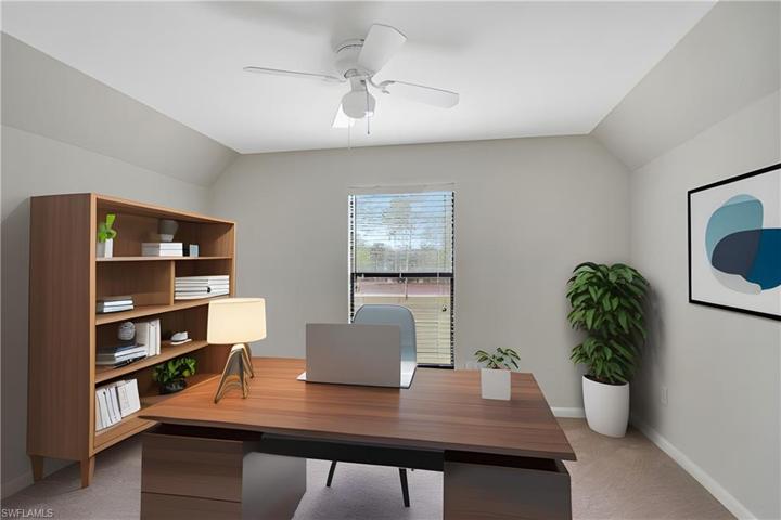 Virtual staging of 4th bedroom to show options
