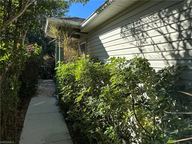 View of walkway to the front door.