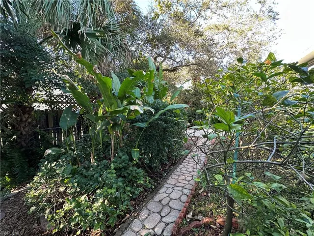 Pathway through the beautiful landscaping
