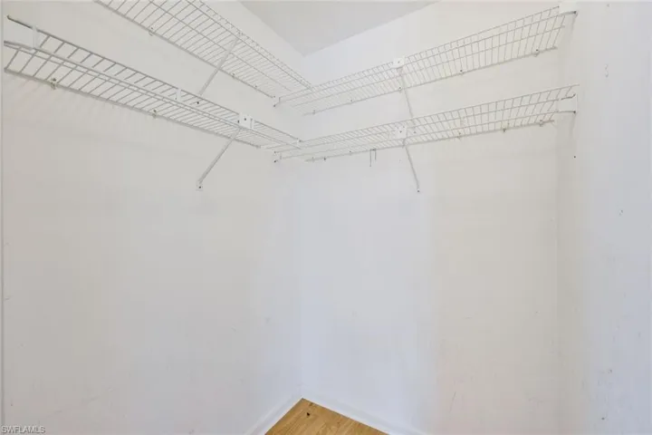 Spacious closet with hardwood / wood-style flooring