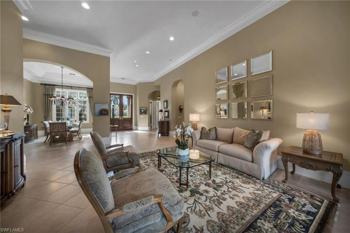 Tall ceilings and generous moldings throughout this residence.