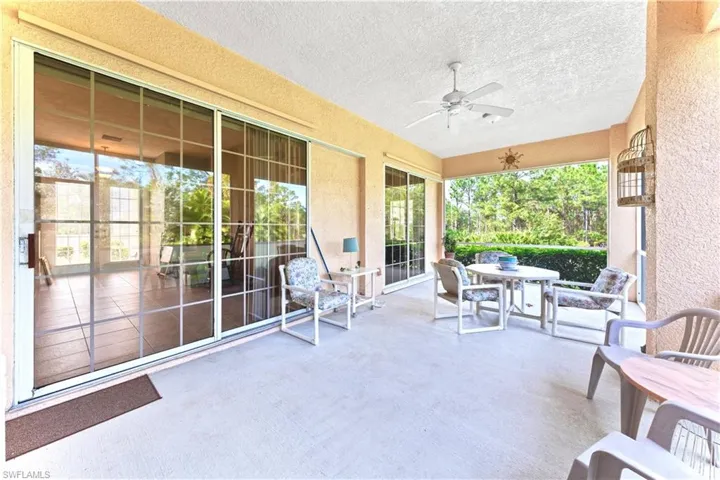View of patio / terrace featuring ceiling fan