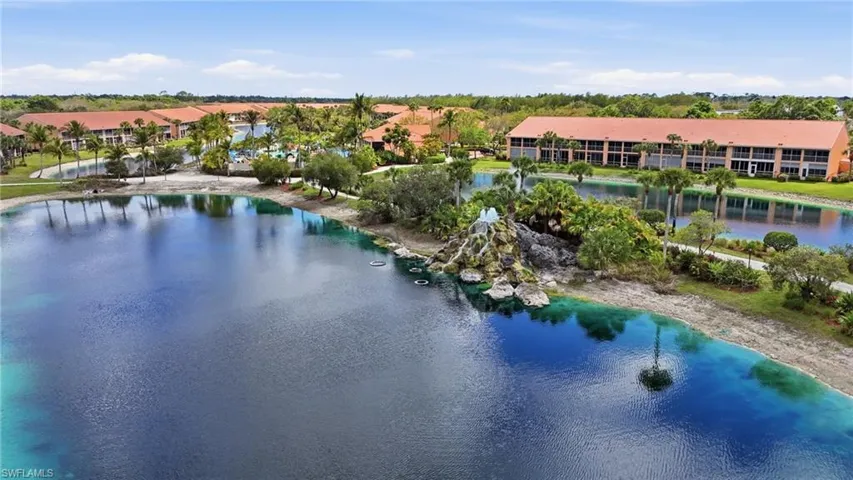 Bird's eye view of a nearby body of water
