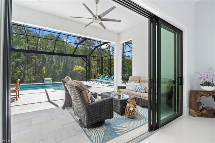 Expansive sliding glass doors