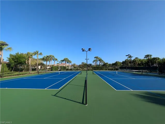 View of tennis court