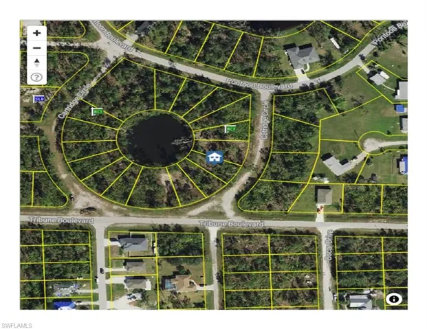 Aerial map of property and surrounding area