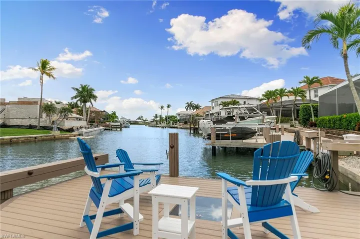 Dock area with a water view and a residential view