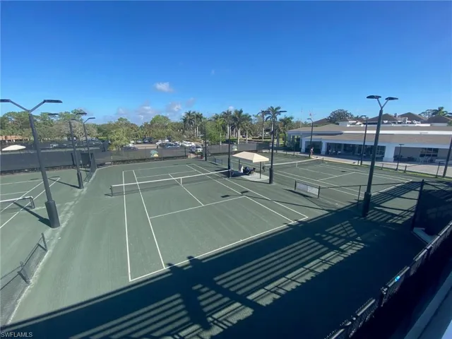 View of one of ten tennis courts